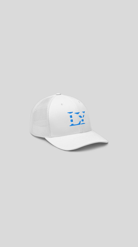 MESH CAP WHITE AND BLUE