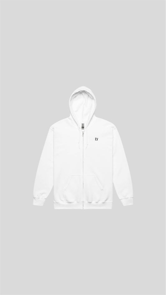 Zip hoodie white