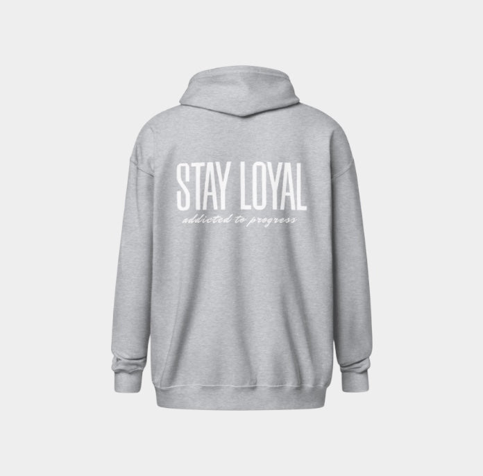 Grey Zip Hoodie Stay Loyal